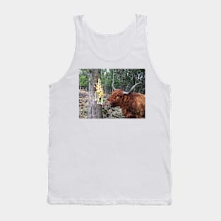Scottish Highland Cattle Cow and Easter eggs 2350 Tank Top